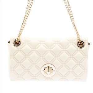 Kate Spade Cream Quilted Leather Astor Court Cynthia Shoulder Bag